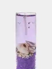 Фиолетовый свеча гелевая, с ракушками, 3 х 8 см