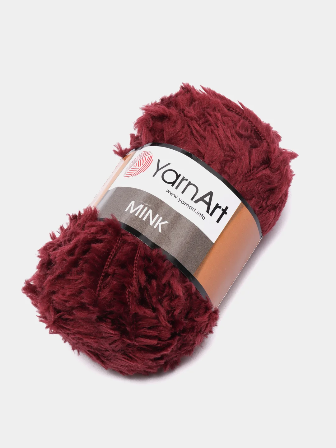 Бордовый пряжа  YarnArt Mink, полиамид, 50 г, 75 м, (имитация меха)