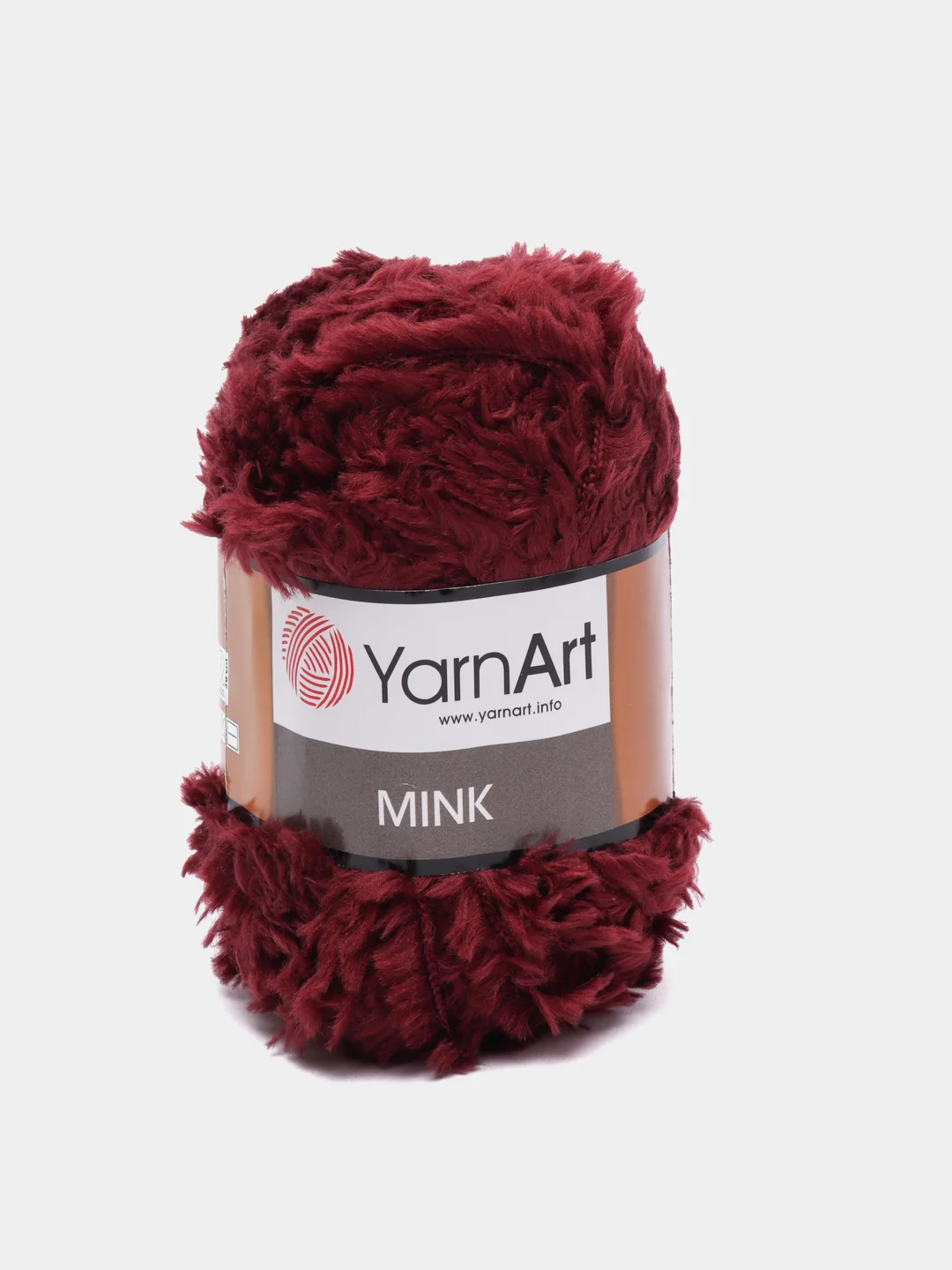 Бордовый пряжа  YarnArt Mink, полиамид, 50 г, 75 м, (имитация меха)