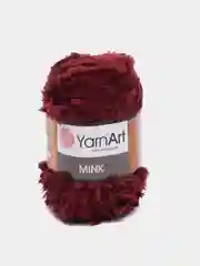 Бордовый пряжа  YarnArt Mink, полиамид, 50 г, 75 м, (имитация меха)