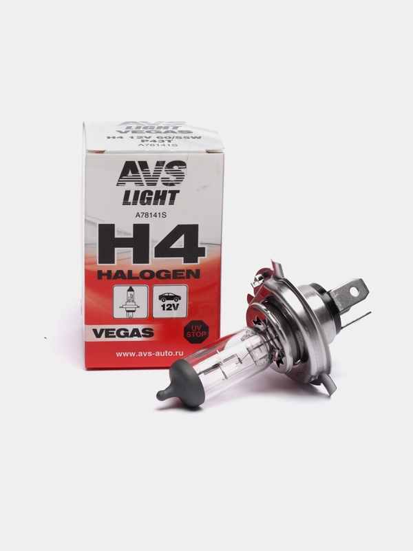 Лампа галогенная AVS Vegas H4.12V.60/55W (1 шт.)