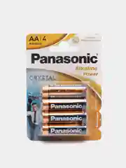 Батарейки Panasonic, алкалиновые, в блистере, 4 шт, ААА, АА