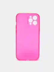 Розовый чехол для iPhone 12 ProMax прозрачный цветной силиконовый