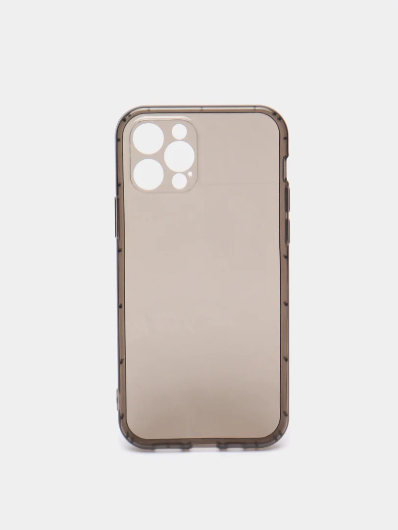 Черный чехол для iPhone 12 Pro прозрачный цветной силиконовый