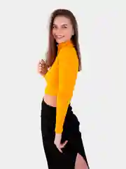 Горчичный женский лонгслив укороченный, разных цветов