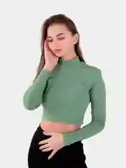 Зеленый женский лонгслив укороченный, разных цветов