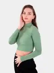 Зеленый женский лонгслив укороченный, разных цветов