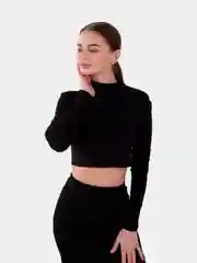 Черный женский лонгслив укороченный, разных цветов