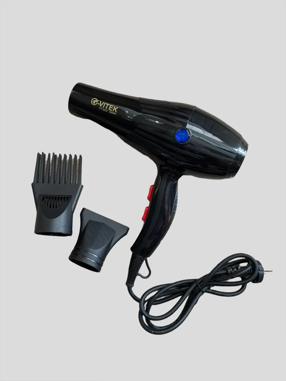 Фен для волос 5000W 2 насадки