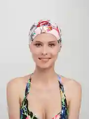 Розовый шапочка для плавания тканевая объемная, с различными рисунками