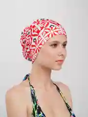 Алый шапочка для плавания тканевая объемная, с различными рисунками