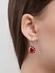 Красный серьги с подвеской в форме цветка, Xuping, цвет серебро