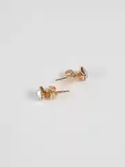 Белый серьги-гвоздики Swarovski (квадрат), Xuping