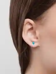 Бирюзовый серьги-гвоздики Swarovski Xuping