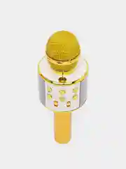Золотой беспроводной караоке микрофон WS 858
