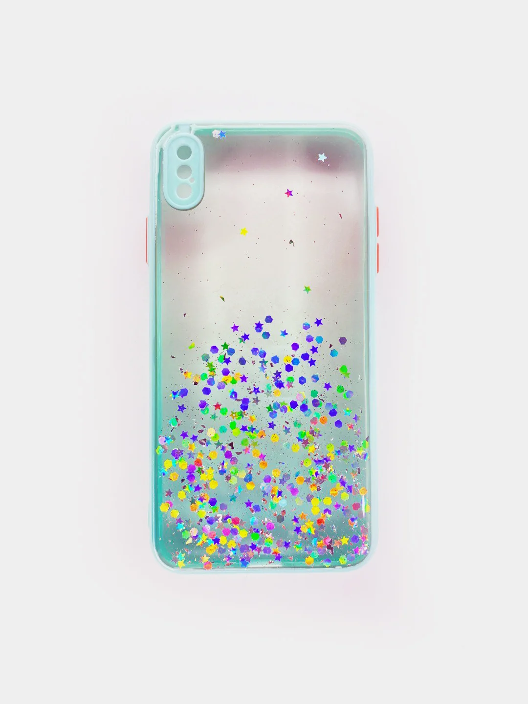 Бирюзовый чехол для Iphone XS Max, с блестками, силиконовый