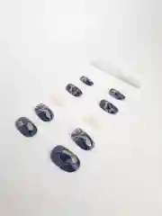 Индиго накладные ногти с дизайном