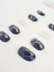 Индиго накладные ногти с дизайном