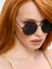 Черный круглые солнцезащитные очки Mirsee