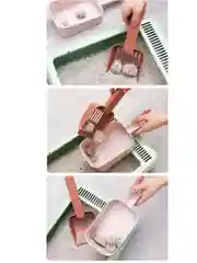 Зеленый совок-лопатка для уборки кошачьего лотка