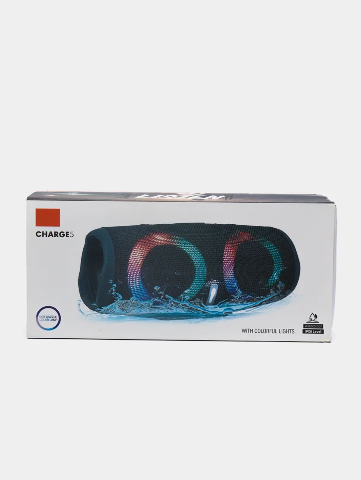Красный колонка Bluetooth портативная со светомузыкой RGB