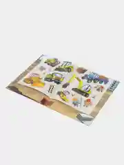 Книга с наклейками. Многоразовые наклейки "Строительные машины". Наклейки детские