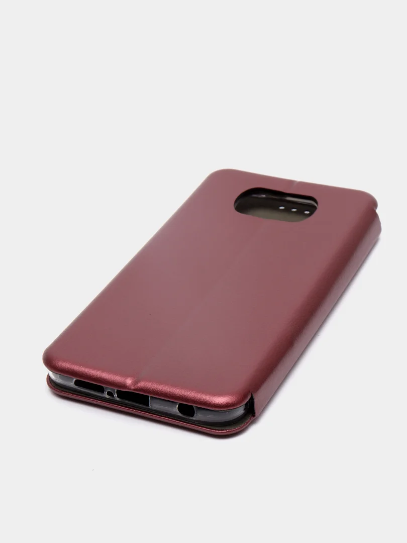 Багровый чехол-книжка Xiaomi Poco X3 (NFC) / Poco X3 Pro