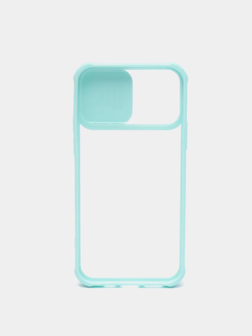 Бирюзовый чехол с защитой камеры для iPhone 12/12 PRO