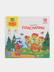 Пластилин Мульти-Пульти "Енот в сказке", 12 цветов, 120 г, картон