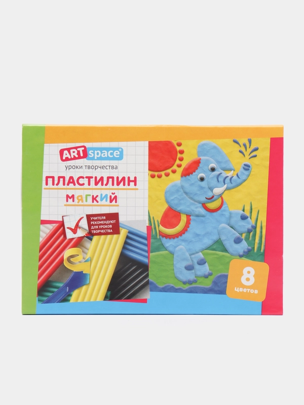 Пластилин ArtSpace, 8 цветов, 96 г, со стеком, картон