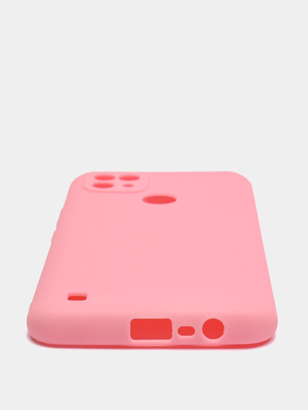 Розовый чехол для Realme C21 силиконовый матовый однотонный