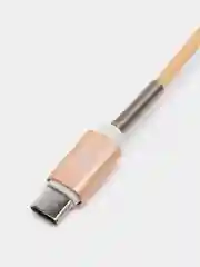 Бежевый кабель зарядный Micro-USB, Type-C, Lightning, 1 м