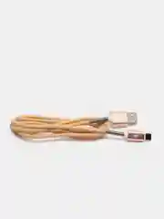 Бежевый кабель зарядный Micro-USB, Type-C, Lightning, 1 м