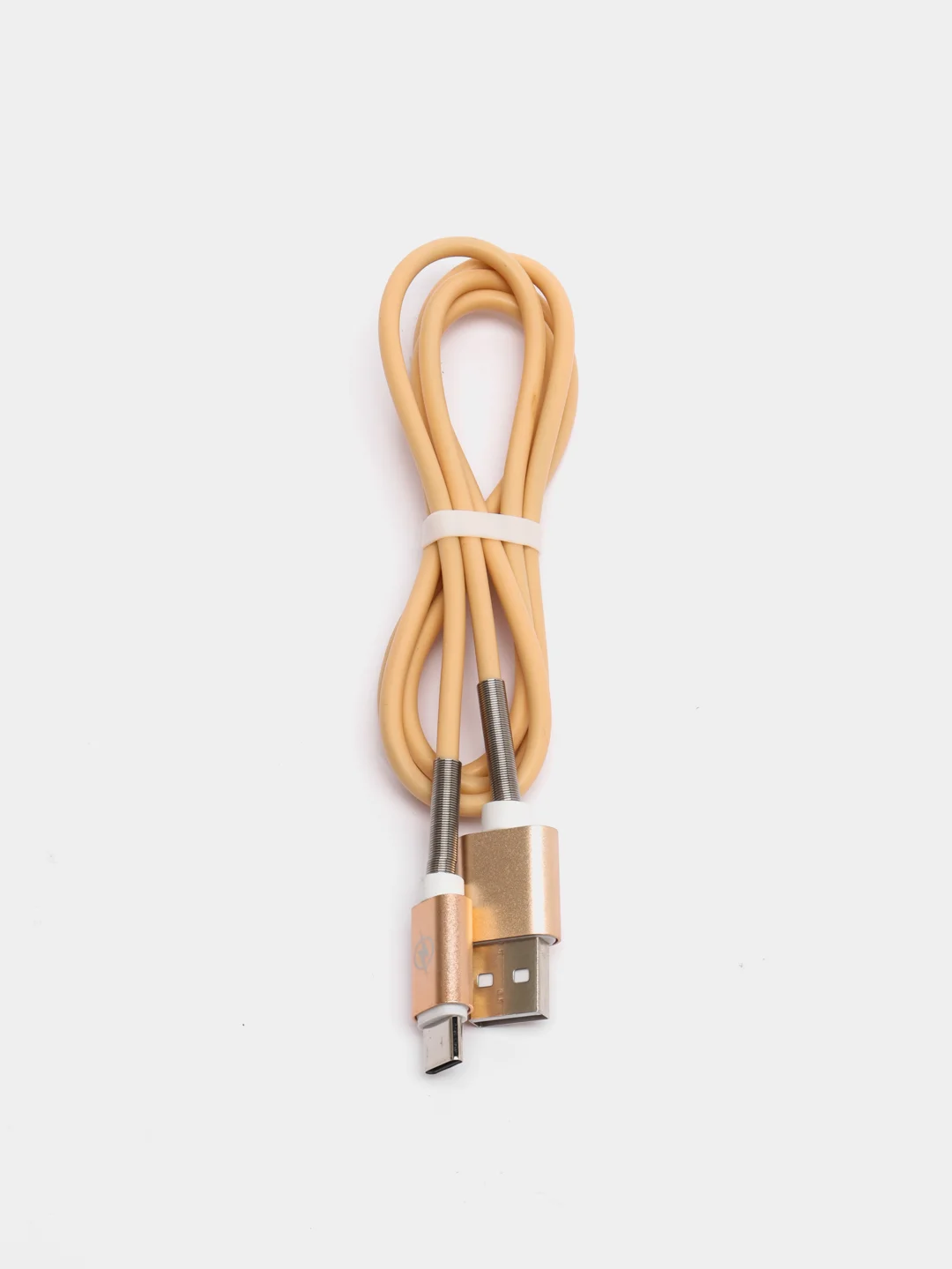 Бежевый кабель зарядный Micro-USB, Type-C, Lightning, 1 м