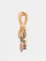 Бежевый кабель зарядный Micro-USB, Type-C, Lightning, 1 м