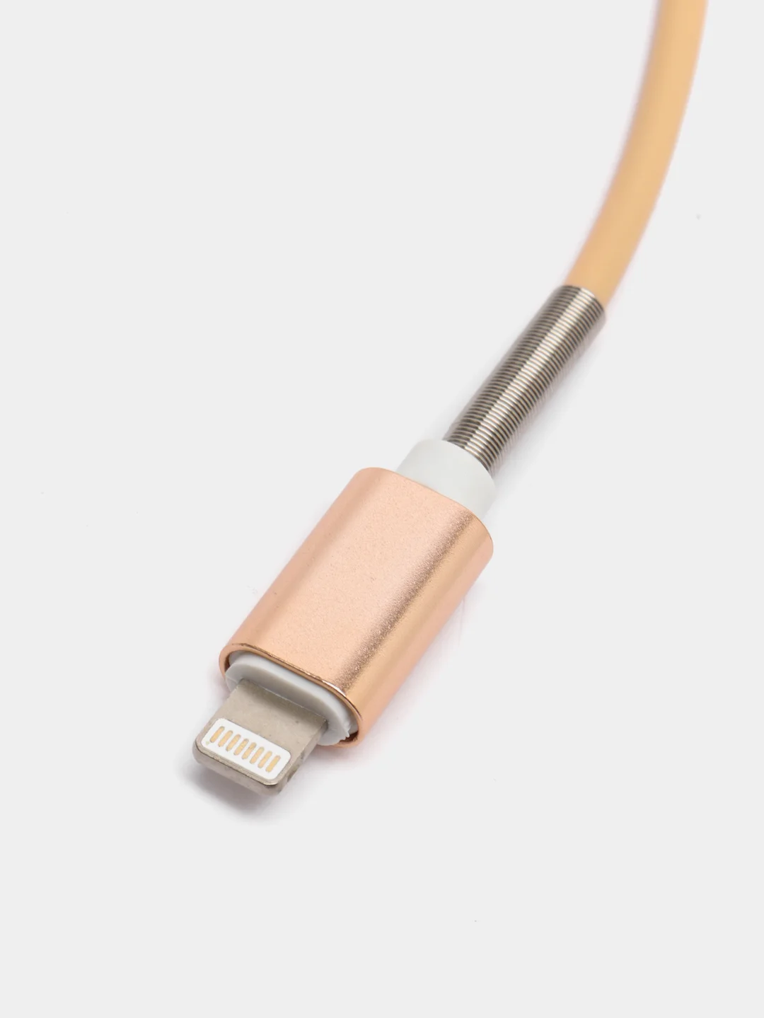 Бежевый кабель зарядный Micro-USB, Type-C, Lightning, 1 м