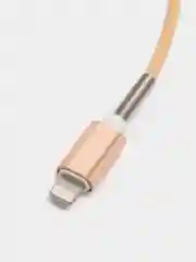 Бежевый кабель зарядный Micro-USB, Type-C, Lightning, 1 м