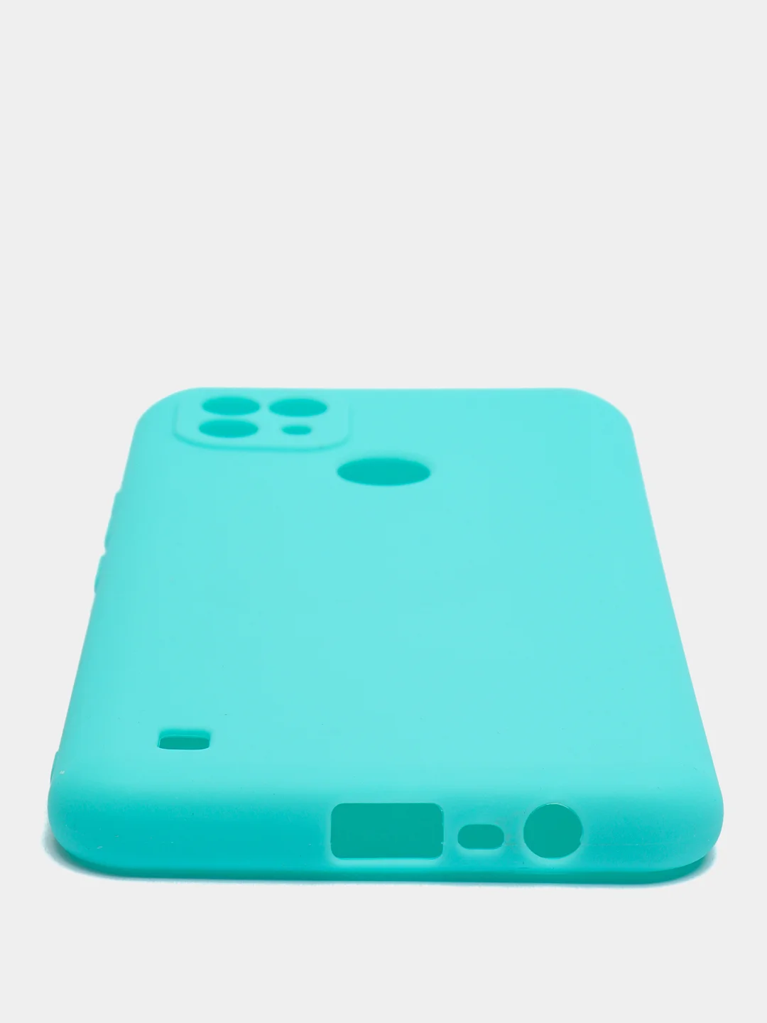 Бирюзовый чехол для Realme C21 силиконовый матовый однотонный