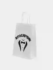 Золотой пакет подарочный с приколами, крафтовый, 24 х 14 х 30 см