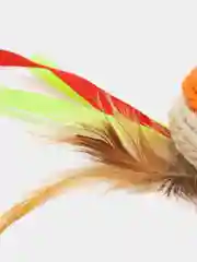Игрушка-неваляшка из сизаля с перьями и лентами, 5,3 х 9,5 см, микс цветов