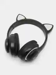 Черный беспроводные Bluetooth-наушники STN-28, с кошачьими светящимися ушками, детские