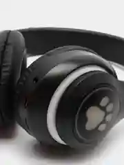 Черный беспроводные Bluetooth-наушники STN-28, с кошачьими светящимися ушками, детские