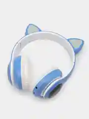 Синий беспроводные Bluetooth-наушники STN-28, с кошачьими светящимися ушками, детские