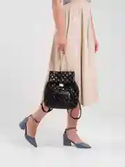 Черный рюкзак женский стеганый