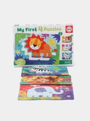 Игрушка-головоломка пазл 4 в 1 "Животные в джунглях"