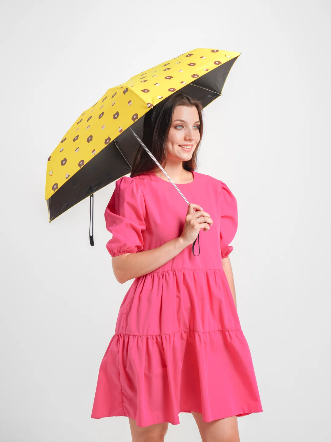 Желтый карманный складной зонт GD Little Daisy, 17,5 см