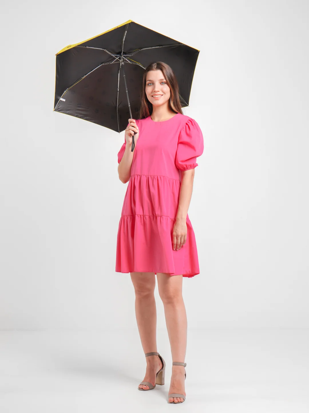 Голубой карманный складной зонт GD Little Daisy, 17,5 см