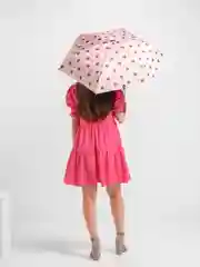 Розовый карманный складной зонт GD Little Daisy, 17,5 см