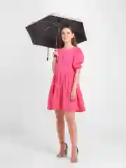 Розовый карманный складной зонт GD Little Daisy, 17,5 см