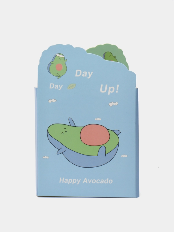 Набор блоков для записи с липким краем "HAPPY AVOCADO", 4 фигурных блока
